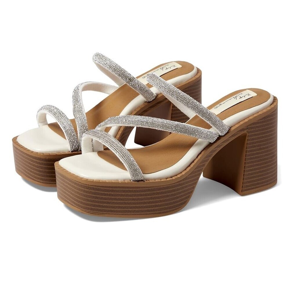Vintage Havana Nova Sandal Women's 10 White Open Toe Platform Block Heel JOBB925